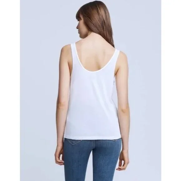 L'Agence Perfect Fit scoop tank Size L, off-white, sub knit modal - Picture 3 of 7